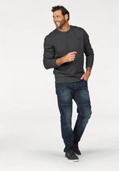 Man's World Sweatshirt Basic-Stil Rundhalsausschnitt unifarben