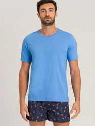 Hanro T-Shirt Living Shirts Blau/Hellblau