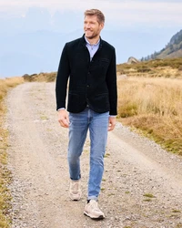 Stapf Strickjacke Walkjanker Maxl Hellblau/Dunkelblau