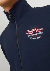 Jack & Jones Sweatjacke JJANDY SWEAT ZIP HIGH NECK Dunkelblau/Blau/Hellblau