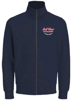Jack & Jones Sweatjacke JJANDY SWEAT ZIP HIGH NECK Dunkelblau/Blau/Hellblau