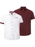 Jan Vanderstorm Hemd EVIN Doppelpack Dunkelrot/Bordeaux/Braun