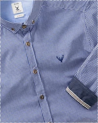 Pure Trachtenhemd Tracht Hemd Style MELCHOR Blau/Rot
