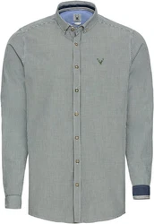 Pure Trachtenhemd Tracht Hemd Style MELCHOR Blau/Grün/Dunkelgrün/Türkis