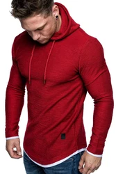 Amaci&Sons 2in1 Oversize Kapuzenpullover Hoodie Sweater Sweatjacke Pullover Sweatshirt (4014) Rot/Dunkelrot