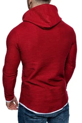 Amaci&Sons 2in1 Oversize Kapuzenpullover Hoodie Sweater Sweatjacke Pullover Sweatshirt (4014) Rot/Dunkelrot