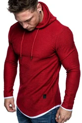 Amaci&Sons 2in1 Oversize Kapuzenpullover Hoodie Sweater Sweatjacke Pullover Sweatshirt (4014) Rot/Dunkelrot