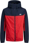 Jack & Jones Kurzjacke JJ JJDOVER HOOD JACKET Rot/Schwarz/Hellblau