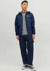 Jack & Jones Kurzjacke JJ JJDOVER HOOD JACKET Dunkelblau/Blau