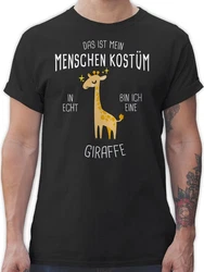 Shirtracer T-Shirt Das ist mein Menschenkostüm in echt bin ich eine Giraffe Braun/Rot/Schwarz/Beige/Grün/Grau