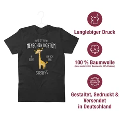 Shirtracer T-Shirt Das ist mein Menschenkostüm in echt bin ich eine Giraffe Braun/Rot/Schwarz/Beige/Grün/Grau