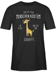 Shirtracer T-Shirt Das ist mein Menschenkostüm in echt bin ich eine Giraffe Braun/Rot/Schwarz/Beige/Grün/Grau