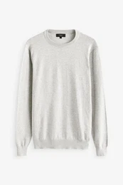 Rundhalspullover Pullover aus reiner Baumwolle (1-tlg)