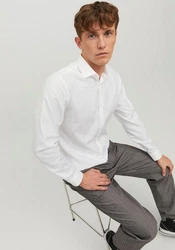 JPRBLAPARKER Shirt L/S Weiß/Grau/Creme