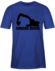 Shirtracer T-Shirt Bagger König Fahrzeuge Blau