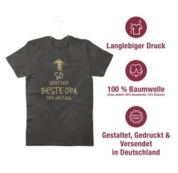 Shirtracer T-Shirt So sieht der beste Opa der Welt aus Geschenke Dunkelgrün/Grün/Braun/Gelb