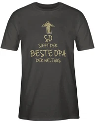 Shirtracer T-Shirt So sieht der beste Opa der Welt aus Geschenke Dunkelgrün/Grün/Braun/Gelb