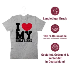Shirtracer T-Shirt I love my Girlfriend Dunkelgrau/Grau/Dunkelgrün/Silber
