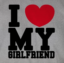 Shirtracer T-Shirt I love my Girlfriend Dunkelgrau/Grau/Dunkelgrün/Silber