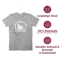 Shirtracer T-Shirt Stolzer Mops Papa Geschenk Grau/Rot/Braun