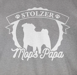 Shirtracer T-Shirt Stolzer Mops Papa Geschenk Grau/Rot/Braun
