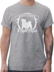Shirtracer T-Shirt Stolzer Mops Papa Geschenk Grau/Rot/Braun