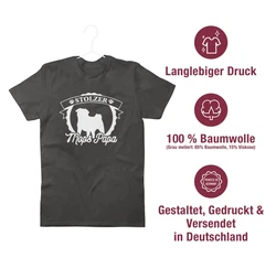Shirtracer T-Shirt Stolzer Mops Papa Geschenk Gelb/Grau/Dunkelgrau/Beige/Orange/Braun/Lila/Grün/Dunkelgrün/Rot