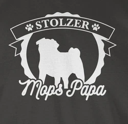 Shirtracer T-Shirt Stolzer Mops Papa Geschenk Gelb/Grau/Dunkelgrau/Beige/Orange/Braun/Lila/Grün/Dunkelgrün/Rot