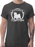 Shirtracer T-Shirt Stolzer Mops Papa Geschenk Gelb/Grau/Dunkelgrau/Beige/Orange/Braun/Lila/Grün/Dunkelgrün/Rot
