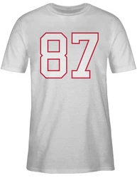 Shirtracer T-Shirt Football New England 87 American Football NFL Dunkelrot/Bordeaux/Weiß/Rot