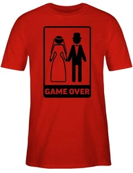 Shirtracer T-Shirt Game Over JGA Herren Rot/Dunkelrot/Orange