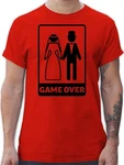 Shirtracer T-Shirt Game Over JGA Herren Rot/Dunkelrot/Orange