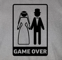 Shirtracer T-Shirt Game Over JGA Herren Hellgrau/Grau/Silber/Dunkelgrau
