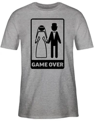 Shirtracer T-Shirt Game Over JGA Herren Hellgrau/Grau/Silber/Dunkelgrau