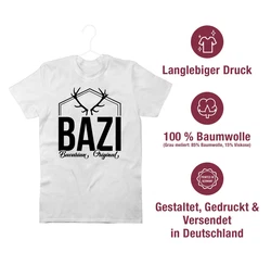 Shirtracer T-Shirt Bazi Original Bavarian Bayern Männer Grau/Lila/Rot/Rosa