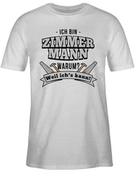 Shirtracer T-Shirt Ich bin Zimmermann Handwerker Geschenke Gelb/Dunkelrot/Dunkelblau/Rot