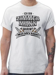 Shirtracer T-Shirt Ich bin Zimmermann Handwerker Geschenke Gelb/Dunkelrot/Dunkelblau/Rot