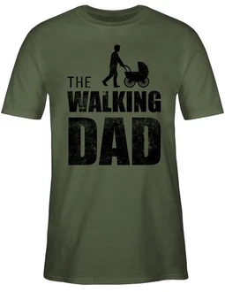 Shirtracer T-Shirt The Walking Dad Papa Dunkelgrün Shirtracer T-Shirt The Walking Dad Papa Dunkelgrün