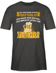 Shirtracer T-Shirt Ja ich habe auch Gefhle - Bier Sprüche Statement mit Spruch Beige/Dunkelgrau/Dunkelbraun/Dunkelgrün/Braun