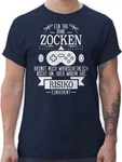Shirtracer T-Shirt Ein Tag ohne Zocken Dunkelblau/Lila/Schwarz/Hellblau