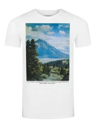 riverso T-Shirt RIVLukas Regular Fit (1-tlg) Kurzarm Tee Shirt Türkis/Weiß/Fliederfarben
