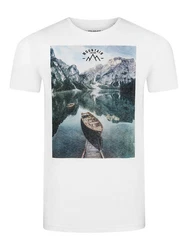 riverso T-Shirt RIVLukas Regular Fit (1-tlg) Kurzarm Tee Shirt Weiß/Creme