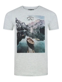 riverso T-Shirt RIVLukas Regular Fit (1-tlg) Kurzarm Tee Shirt Grau/Blau/Hellgrau