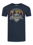 riverso T-Shirt RIVLukas Regular Fit (1-tlg) Kurzarm Tee Shirt Dunkelblau/Rot