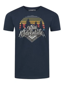 riverso T-Shirt RIVLukas Regular Fit (1-tlg) Kurzarm Tee Shirt Dunkelblau/Rot riverso T-Shirt RIVLukas Regular Fit (1-tlg) Kurzarm Tee Shirt Dunkelblau/Rot