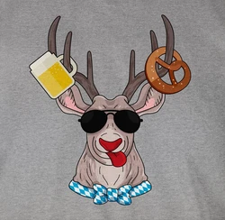 Shirtracer T-Shirt Oktoberfest Hirsch Mode für Oktoberfest Herren Türkis/Grau/Lila
