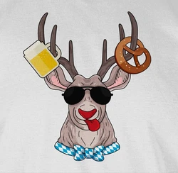 Shirtracer T-Shirt Oktoberfest Hirsch Mode für Oktoberfest Herren Türkis/Weiß/Creme