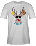 Shirtracer T-Shirt Oktoberfest Hirsch Mode für Oktoberfest Herren Türkis/Weiß/Creme