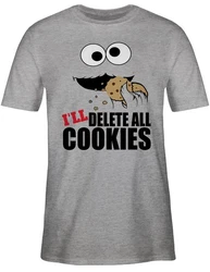 Shirtracer T-Shirt I will delete all cookies Beige/Grau/Schwarz