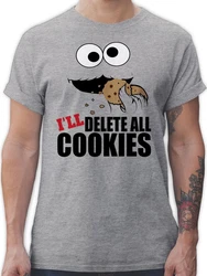 Shirtracer T-Shirt I will delete all cookies Beige/Grau/Schwarz